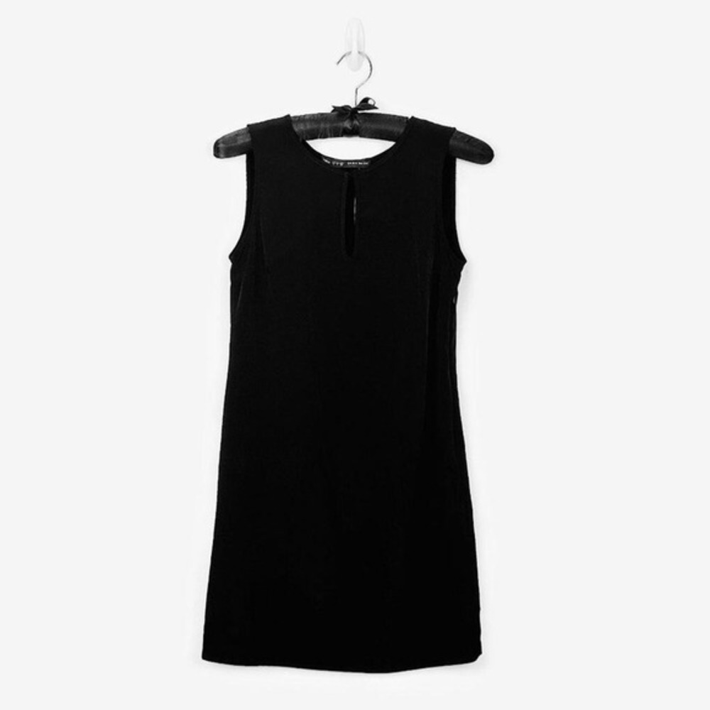 Zara Basic Black Mini Dress Size S Fringe Back Cutout Glam Party Cocktail LBD